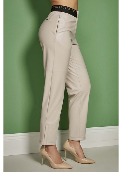 Düz Paça Vizon Deri Pantolon fırsatları