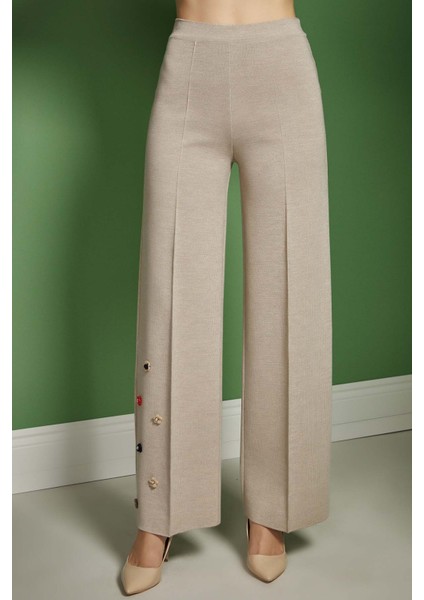 Geniş Paça Vizon Triko Pantolon fırsatları