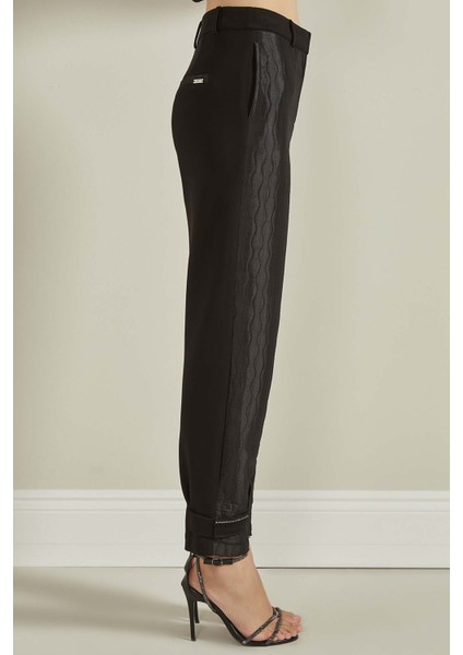 Kapitone Garnili Siyah Örme Pantolon fırsatları