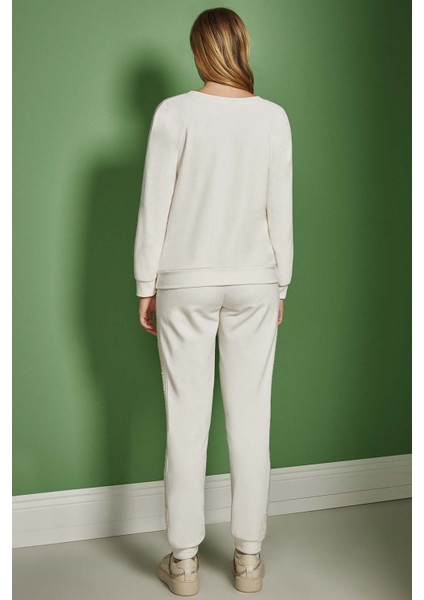 Reglan Kollu Ekru Üç İplik Sweatshirt fiyatları