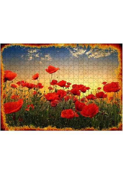 Ahşap Mdf Puzzle Yapboz Gelincik Çiçeği 500 Parça 50*70 cm