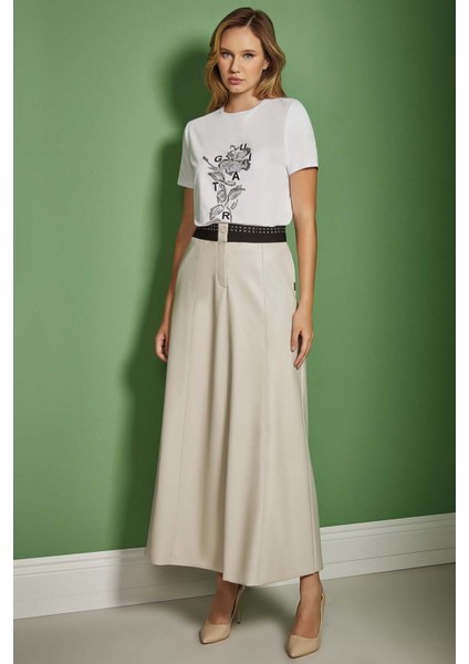 Kısa Kollu Beyaz Penye T-Shirt