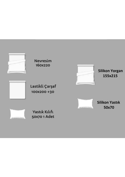 Lila Gri-5 Parça Öğrenci Yatak Seti, Nevresim Tk+Yorgan+Yastık modelleri