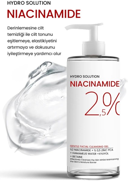 Hydro Solution %2 Niacinamide + %0,5 Zinc Pca Temizleme Jeli 200 ml