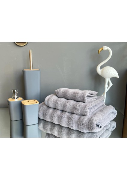 Fine Cotton Gri Havlu Seti 3'lü
