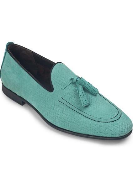 Nubuk Yeşil Erkek Loafer Ayakkabı - 01701MYSLC01