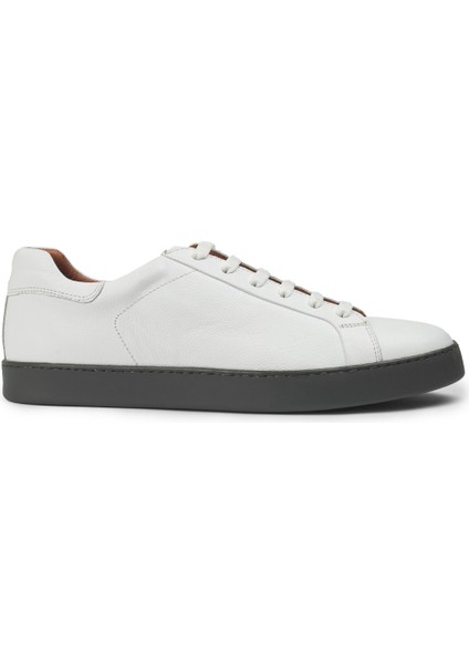 Deri Beyaz Erkek Sneaker Ayakkabı - 01829MBYZC13