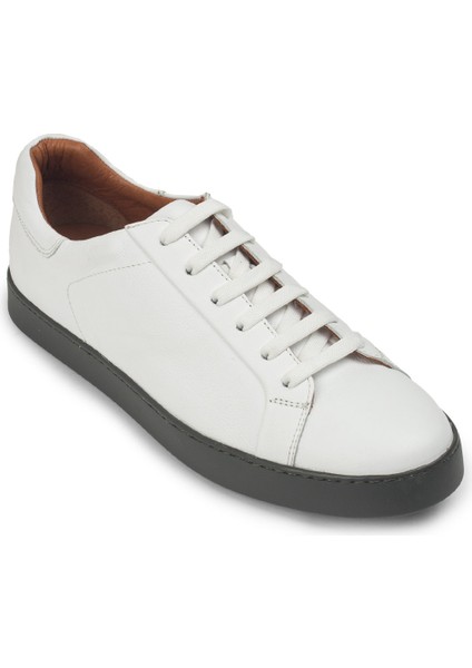 Deri Beyaz Erkek Sneaker Ayakkabı - 01829MBYZC13 indirimleri