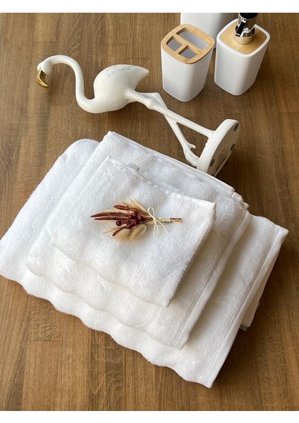Fine Cotton Beyaz Havlu Seti 3'lü