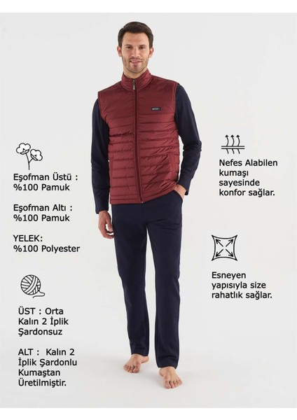 - Erkek Bordo Eşofman Takım 3763