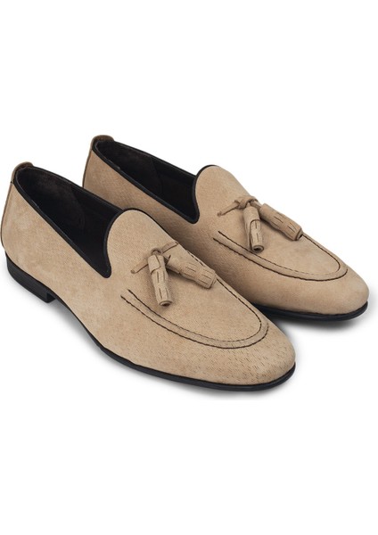 Nubuk Bej Erkek Loafer - 01702MBEJC02