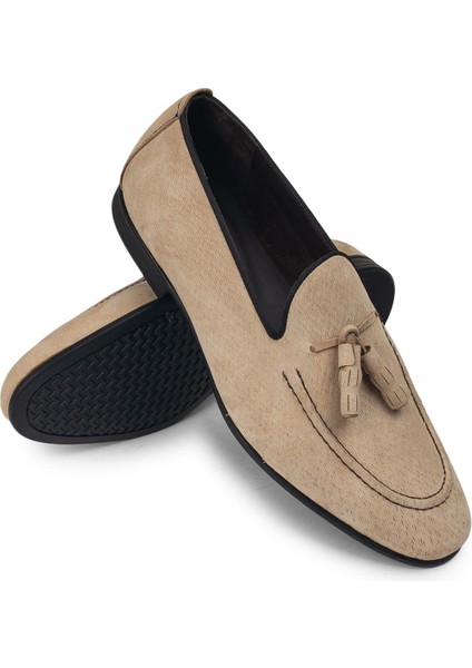 Nubuk Bej Erkek Loafer - 01702MBEJC02