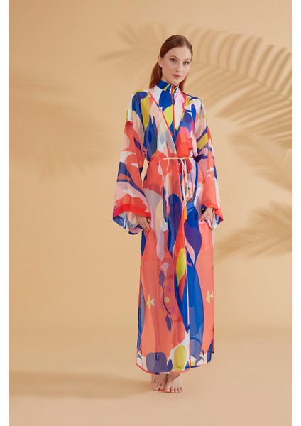 Desenli Saks Taytlı Yarı Kapalı Mayo M2371 indirimleri