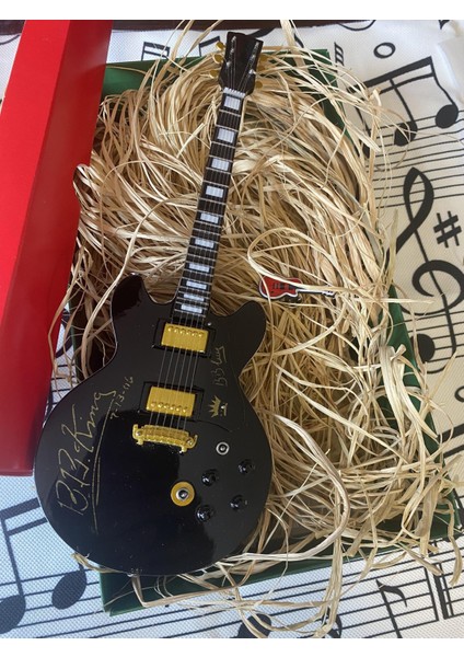 Elektro Gitar El Yapımı Ahşap Minyatür Biblo 25 cm B.b. King Imza Elektro Gitar modelleri