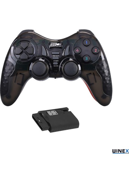 7in1 PC PS2 PS2 PS3 PC360  Tv Tvbox Androıd Cihazlar ile Uyumlu Kablosuz Gamepad Siyah