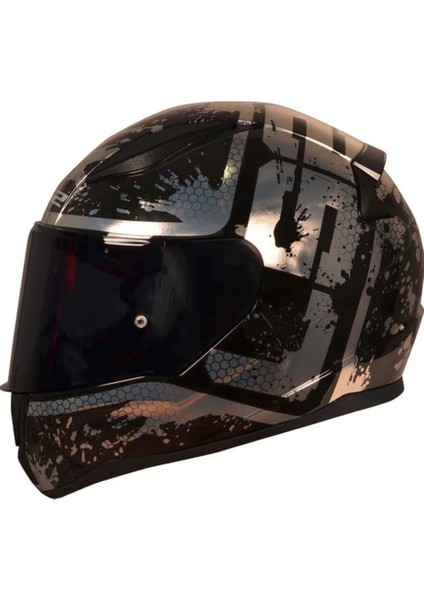Rapıd Spy Mat Siyah-Beyaz Kask (Siyah+Beyaz Cam)