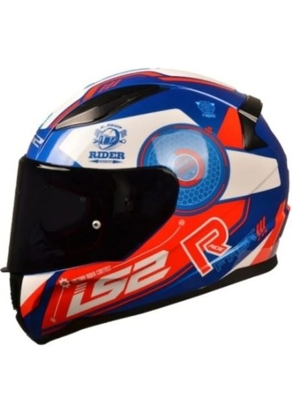 Rapid Stratus Mavi - Kırmızı - Beyaz Kask ( Siyah +Şeffaf Cam )