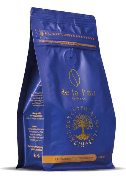 El Salvador Chinchontepec Kavrulmuş Paket Çekirdek Kahve 250 gr