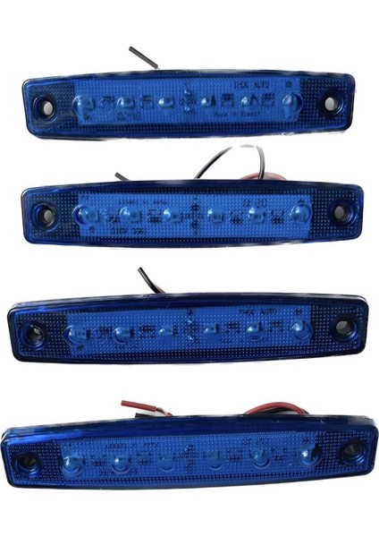 Thoc Dorse Parmak LED 12V 6 LED Mavi 4 Adet