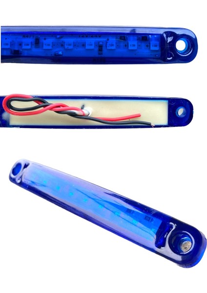 Thoc Dorse Parmak LED 12V 6 LED Mavi 4 Adet