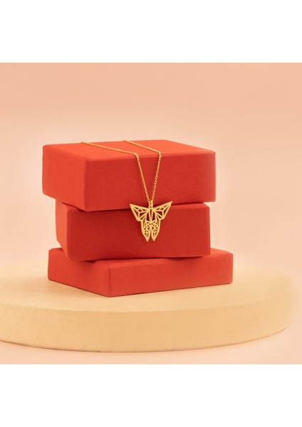 Origami Kelebek Gümüş Kolye modelleri