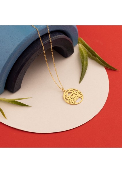 Origami Yengeç Gümüş Kolye