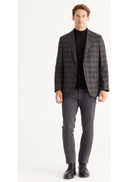 ALTINYILDIZ CLASSICS Erkek Siyah-lacivert Comfort Fit Rahat Kesim Mono Yaka Desenli Blazer Ceket fiyatları