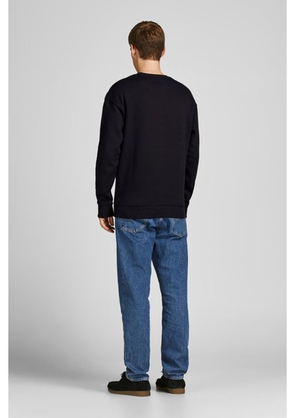 Jack & Jones Erkek Jjebradley Bisiklet Yaka Sweatshirt 12249341 Siyah