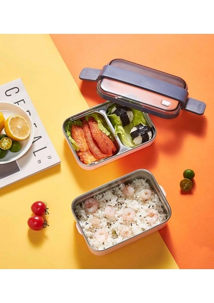 Bento 1200ML Çift Renk Lunchbox Yeni Koleksiyon 2 Katlı Çelik Sefer Tası Yemek Kutusu fırsatları