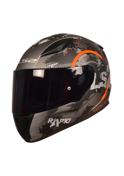 Rapıd Cırcle Mat Tıtanıum-Turuncu Kask ( Siyah+Beyaz Cam )