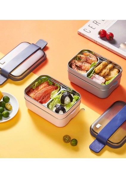 Bento 1200ML Çift Renk Lunchbox Yeni Koleksiyon 2 Katlı Çelik Sefer Tası Yemek Kutusu fırsatları