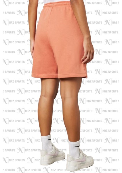 Sportswear Ess. Collt. Fleece High-Waisted Yüksek Belli Bol Kesim Turuncu Rengi Kadın Spor Şort fiyatları