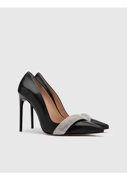 Ulla Hakiki Deri Kadın Siyah Stiletto