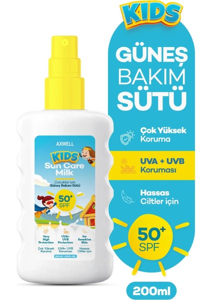 Kids Çok Yüksek Koruyucu Çocuk Için Yüz & Vücut Güneş Sütü Spreyi SPF50+ 200 ml