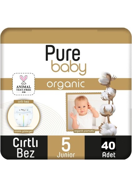 Organic Bebek Bezi 5 Numara Junior 11-20 kg 40 Adet