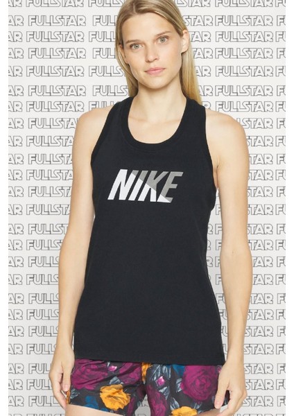 Tee Dri Fit Tank Top Cotton Pamuklu Askılı Siyah Kadın Atlet