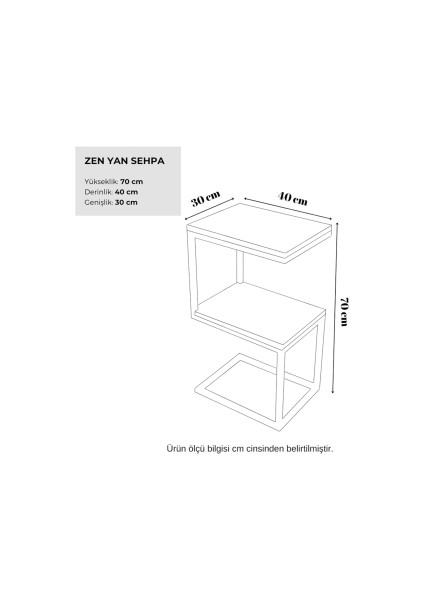 Dekoratif Ahşap ve Metal Yan Sehpa - Z Sehpa