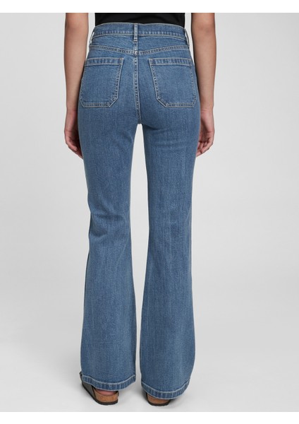 High Rise Flare Jean Pantolon