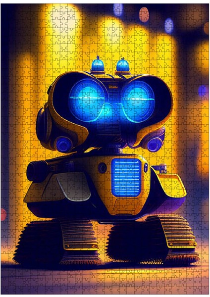 Tablomega Ahşap Mdf Puzzle Yapboz Çizgi Film Robot 1000 Parça 50*70 cm