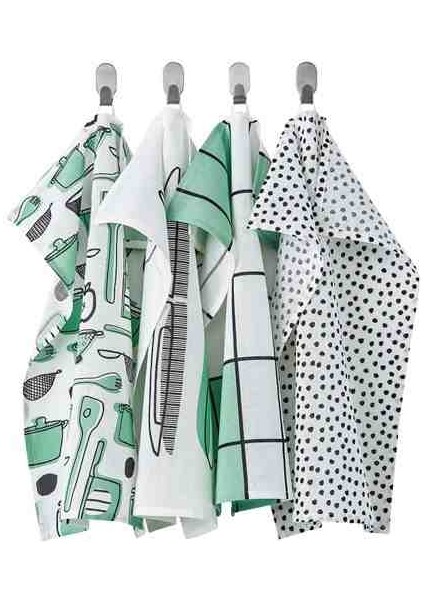 Akdeniz Rınnıg Beyaz-Yeşil 45X60 cm Kurulama Bezi