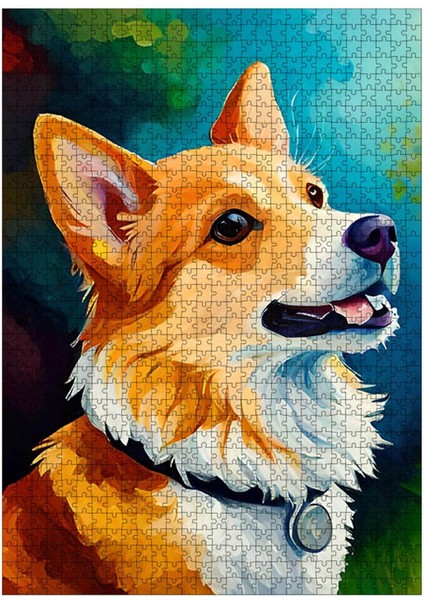 Tablomega Ahşap Mdf Puzzle Yapboz Yeşil Fon Köpek 1000 Parça 50*70 cm