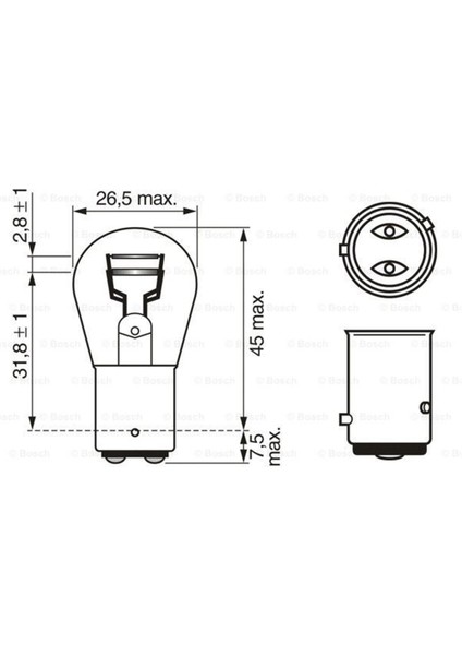 Ampul - Pure Light - 12 V - P21/4W - 21/4 W - BAZ15D P21/4W