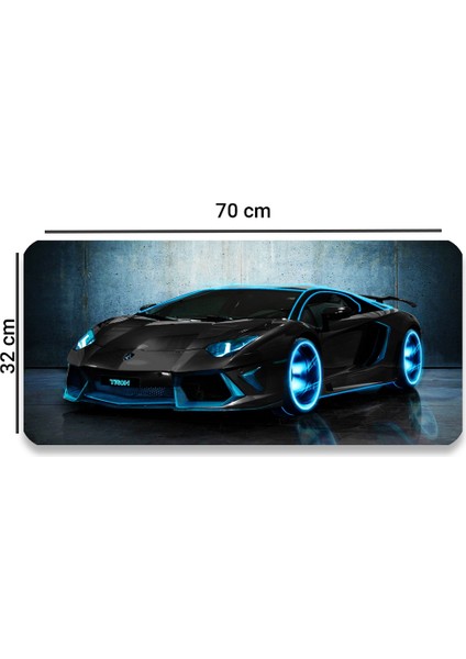 Tron Yarış Arabası Temalı Kaydırmaz Gaming Oyuncu Masaüstü Dikişsiz Siyah Klavye Pad 32X70CM fiyatları