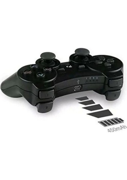 Double Titreşimli Ps3 Bluetooth Oyun Kolu Uyumlu Kablosuz Analog Gamepad Joystick Oyun Kolu