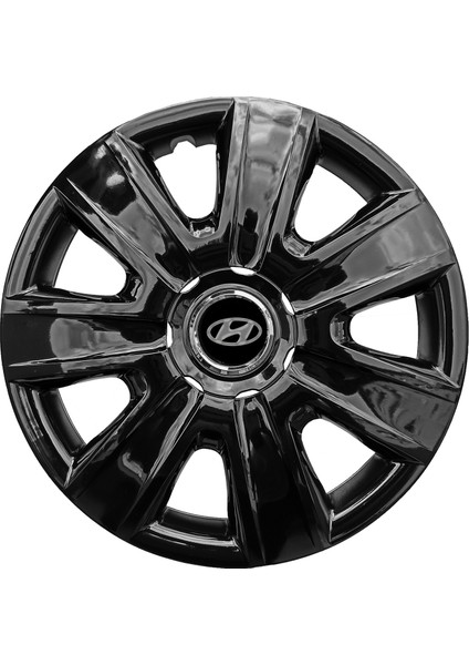 Hyundai Excel 14 Inç Jant Kapağı Amblemli Piano Black 4'lü Takım 205