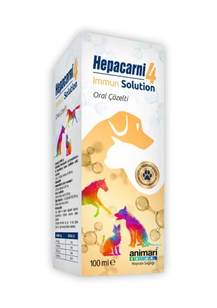 Hepacarni 4 Immun Solution Oral Çözelti 100 ml Kedi ve Köpekler Için Vitamin