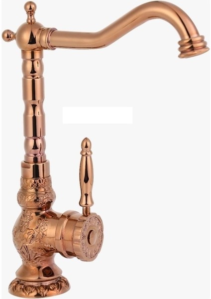 Osmanlı Desenli Rustik Lavabo Bataryası Rose Gold