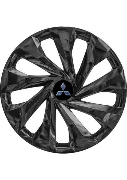 Mitsubishi Carisma 15 Inç Jant Kapağı Amblemli Piano Black 4'lü Takım 217