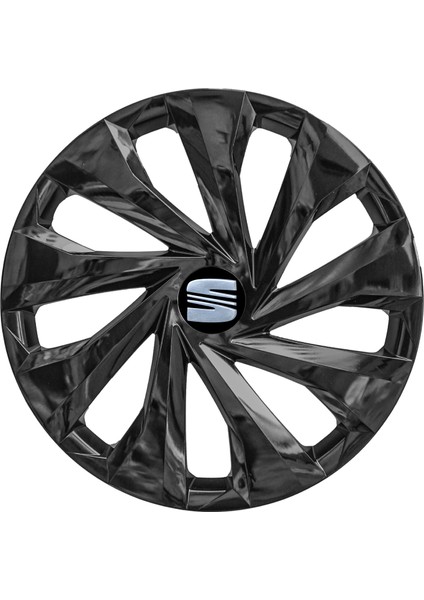 Seat Inca 14 Inç Jant Kapağı Amblemli Piano Black 4'lü Takım 216