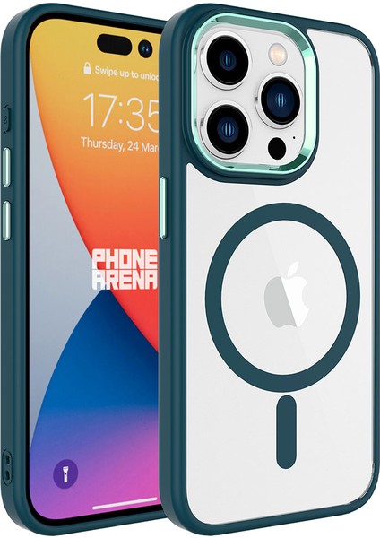 Iphone 15 Pro Max Kılıf Krom Magsafe Özellikli Silikon + Ekran Koruyucu